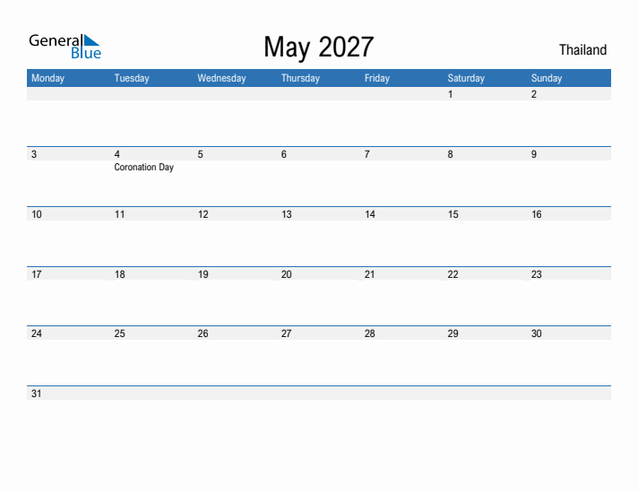 Fillable May 2027 Calendar
