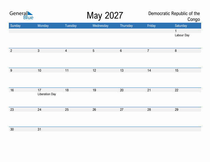 Fillable May 2027 Calendar