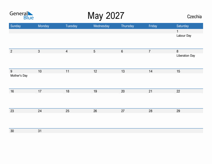 Fillable May 2027 Calendar