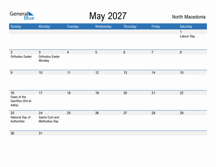Fillable May 2027 Calendar