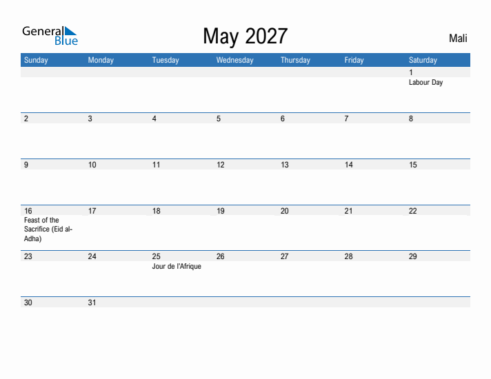 Fillable May 2027 Calendar