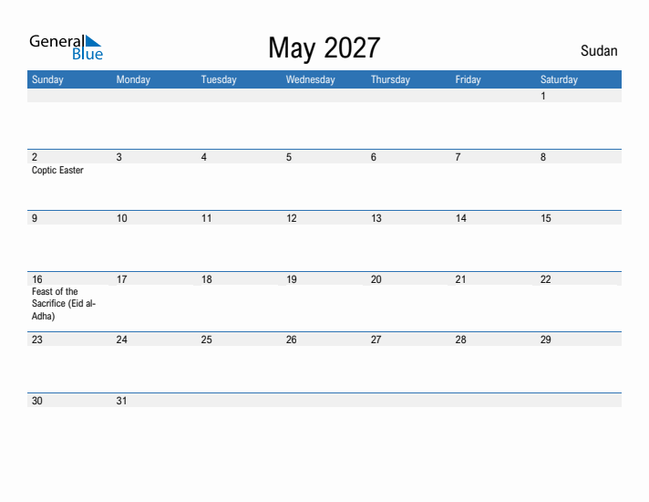 Fillable May 2027 Calendar