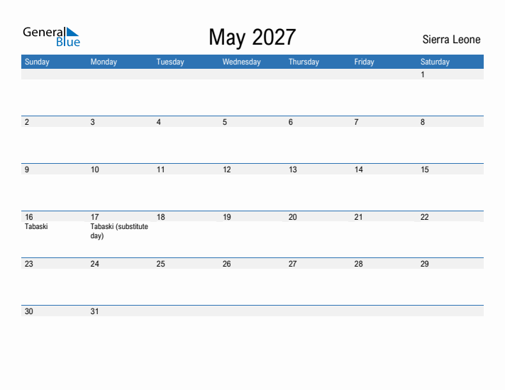 Fillable May 2027 Calendar