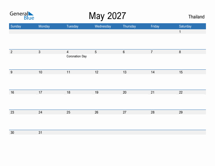 Fillable May 2027 Calendar