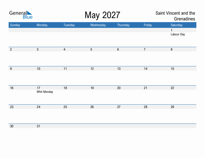 Fillable May 2027 Calendar