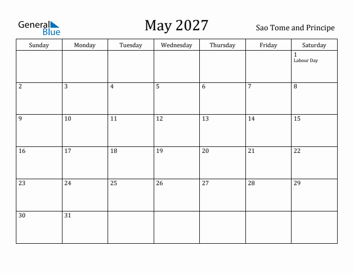 May 2027 Calendar Sao Tome and Principe