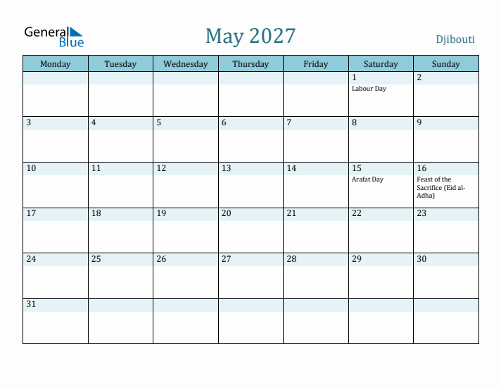 May 2027 Calendar with Holidays
