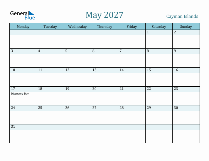 May 2027 Calendar with Holidays