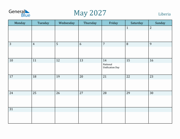 May 2027 Calendar with Holidays