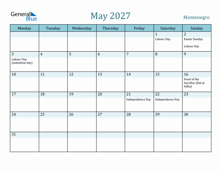 May 2027 Calendar with Holidays