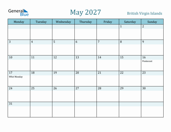 May 2027 Calendar with Holidays