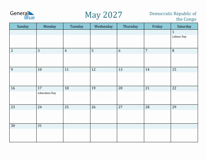 May 2027 Calendar with Holidays