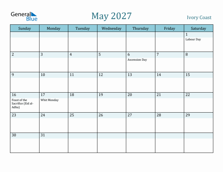 May 2027 Calendar with Holidays