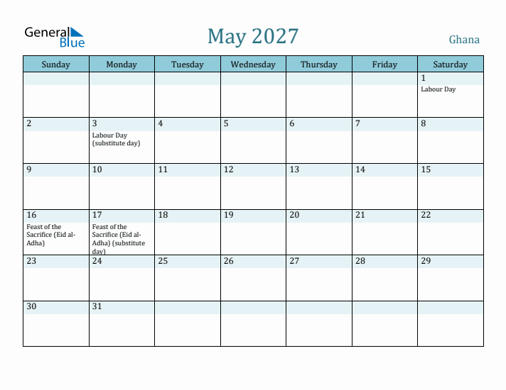 May 2027 Calendar with Holidays