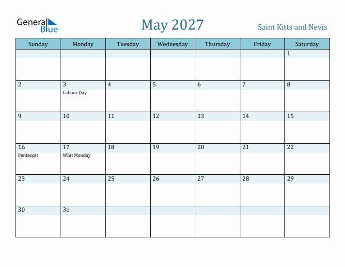 May 2027 Calendar with Holidays