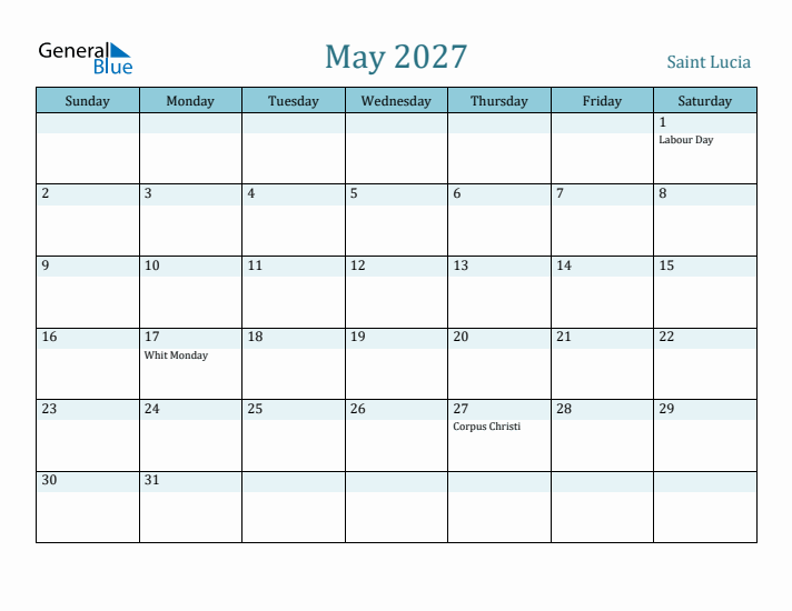 May 2027 Calendar with Holidays