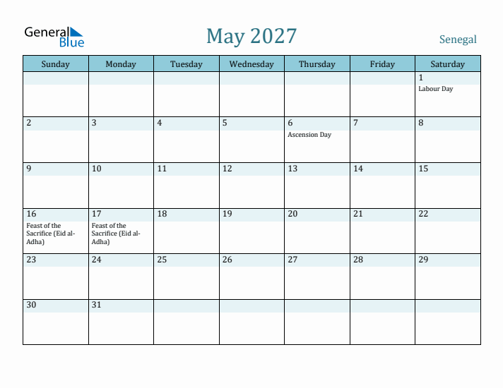 May 2027 Calendar with Holidays