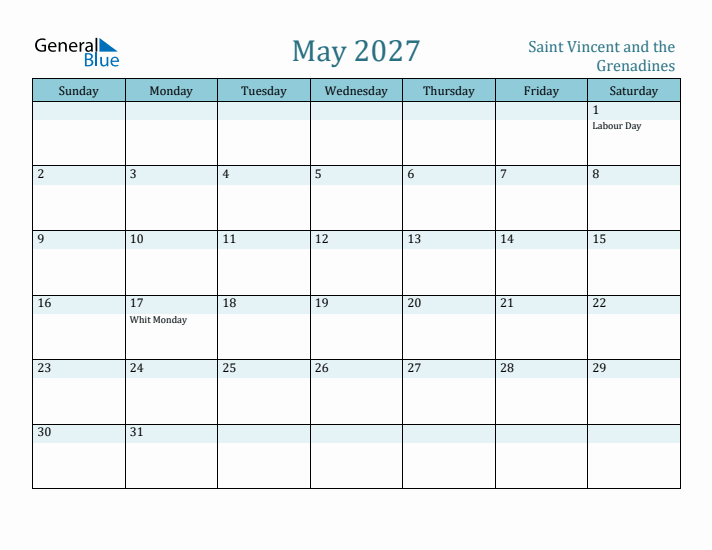 May 2027 Calendar with Holidays