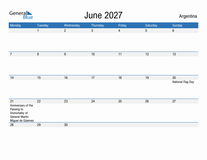Fillable June 2027 Calendar