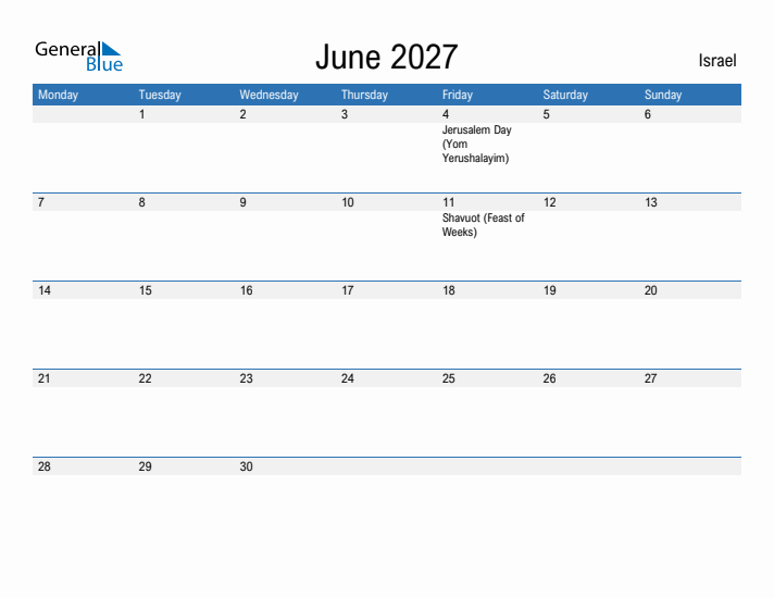 Fillable June 2027 Calendar