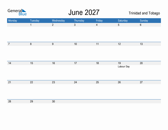 Fillable June 2027 Calendar