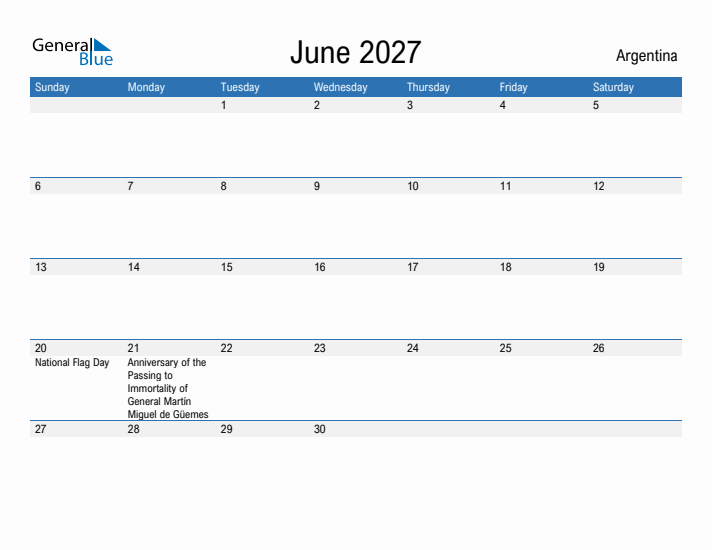 Fillable June 2027 Calendar