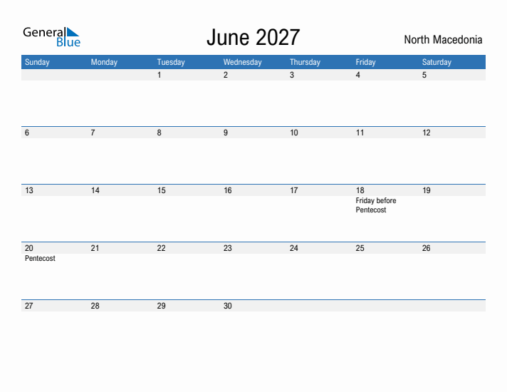 Fillable June 2027 Calendar