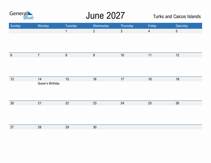 Fillable June 2027 Calendar