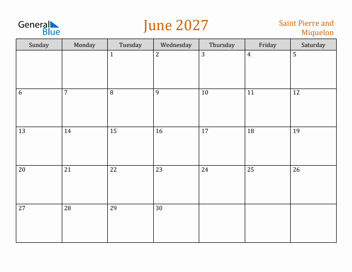 June 2027 Holiday Calendar with Sunday Start