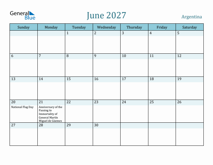 June 2027 Calendar with Holidays