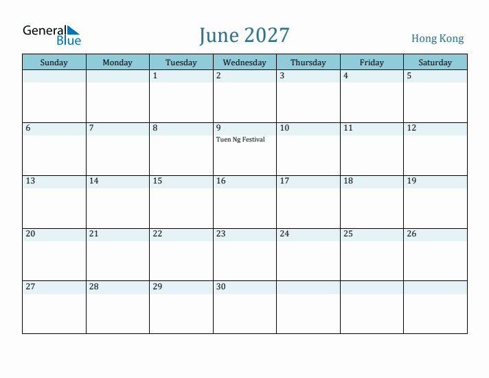 June 2027 Calendar with Holidays