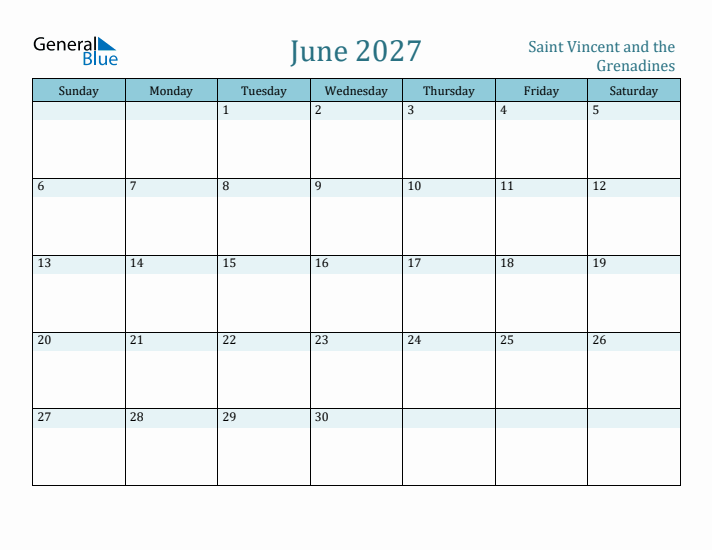 June 2027 Calendar with Holidays