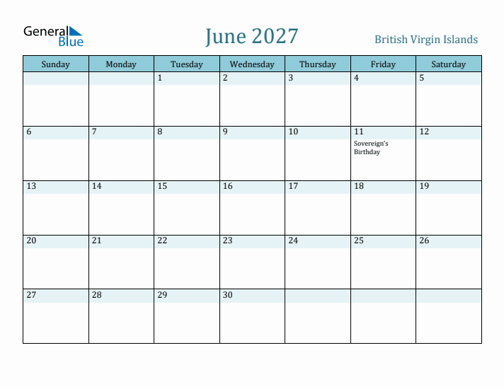 June 2027 Calendar with Holidays