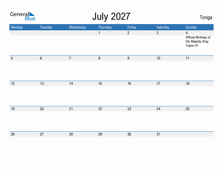 Fillable July 2027 Calendar
