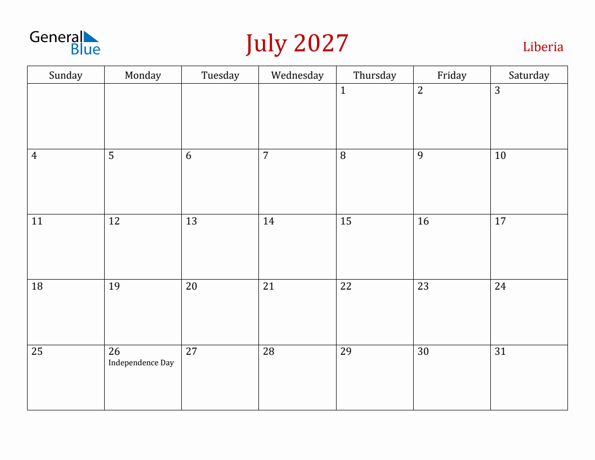 july-2027-liberia-monthly-calendar-with-holidays