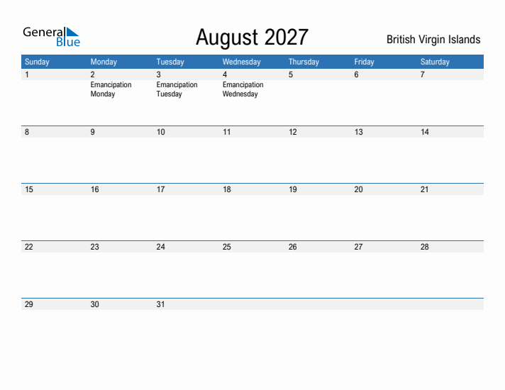 Fillable August 2027 Calendar