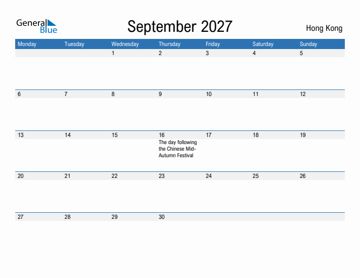 Fillable September 2027 Calendar