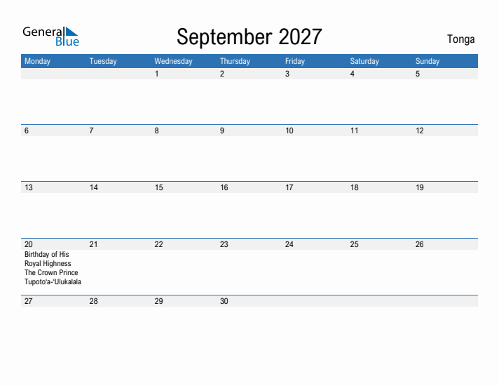 Fillable September 2027 Calendar