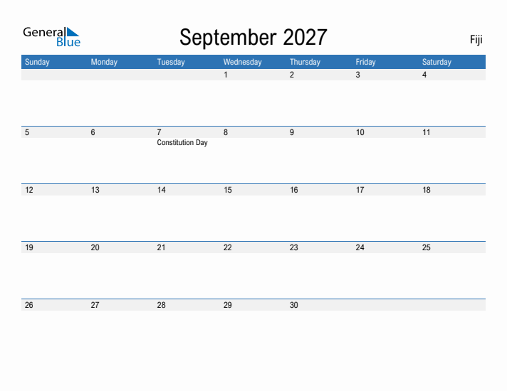 Fillable September 2027 Calendar