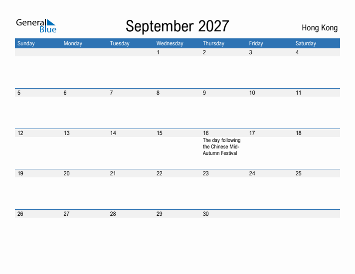 Fillable September 2027 Calendar
