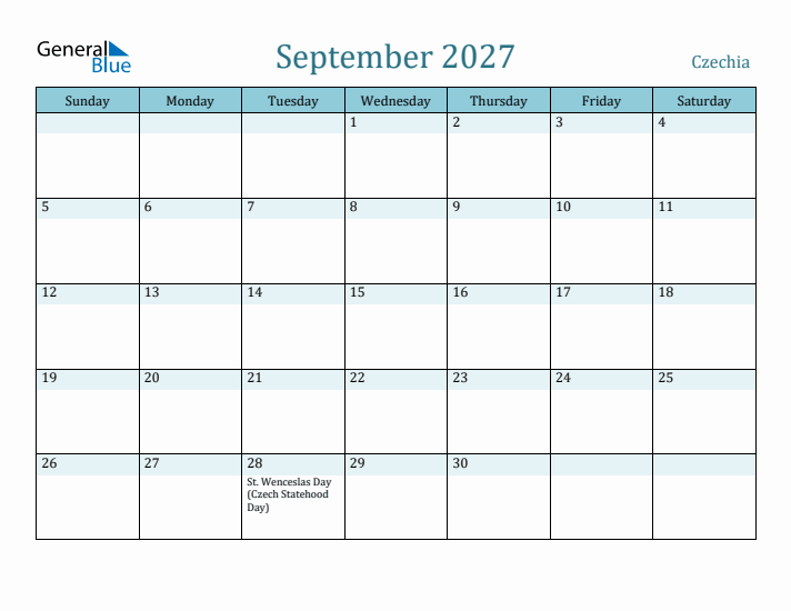 September 2027 Calendar with Holidays