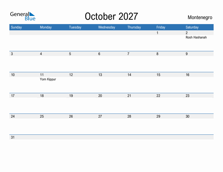 Fillable October 2027 Calendar