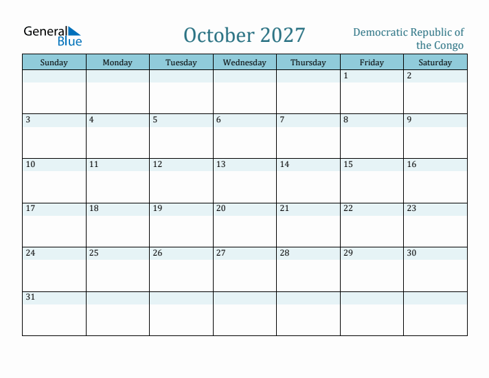 October 2027 Calendar with Holidays