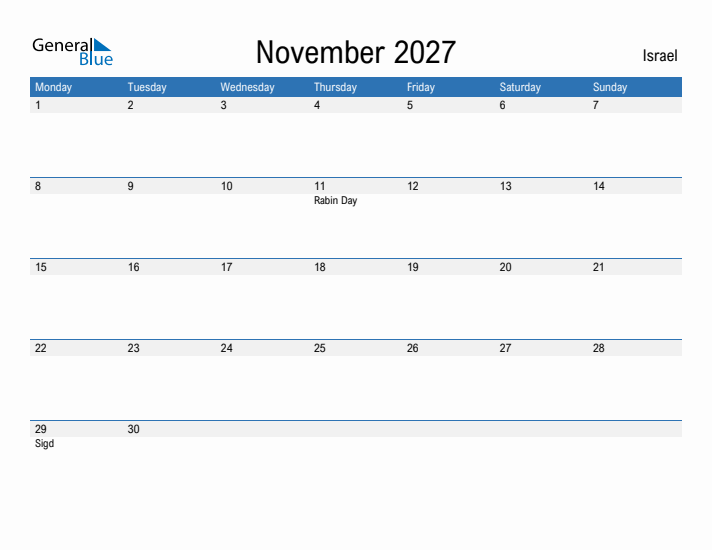 Fillable November 2027 Calendar
