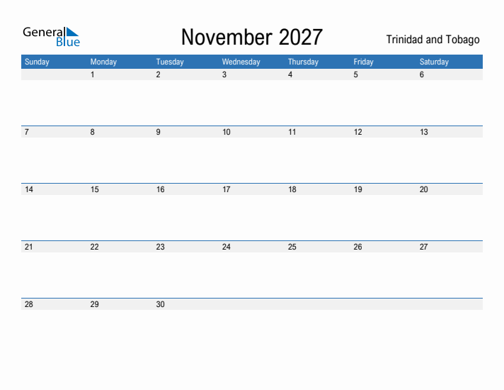 Fillable November 2027 Calendar