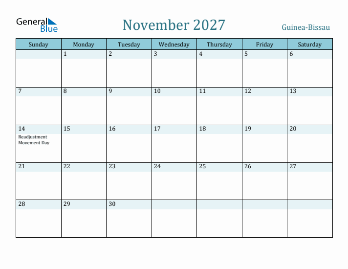 November 2027 Calendar with Holidays
