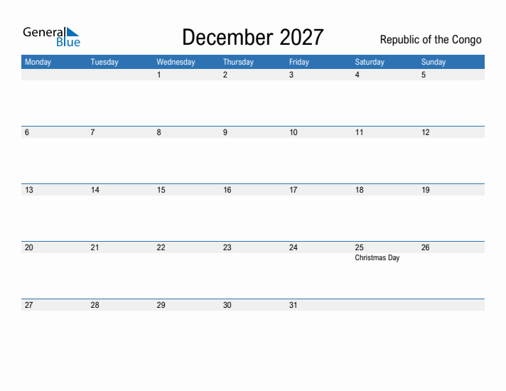 Fillable December 2027 Calendar
