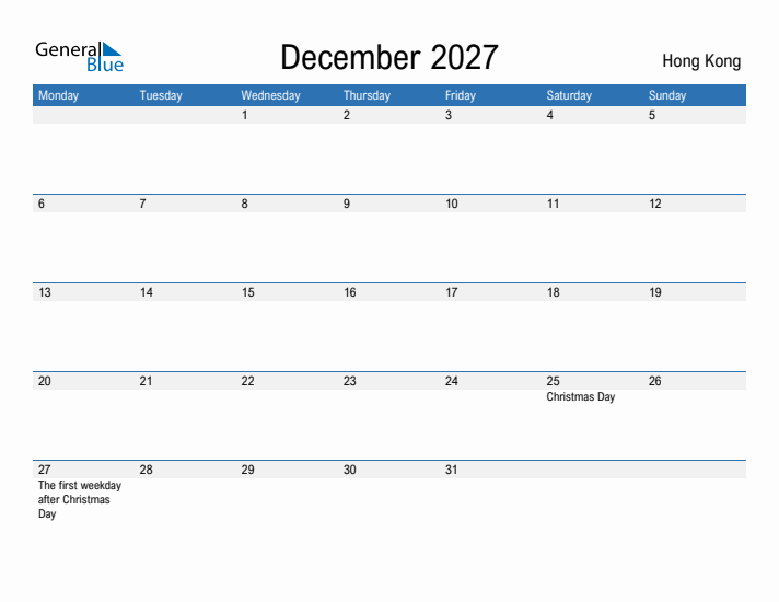 Fillable December 2027 Calendar