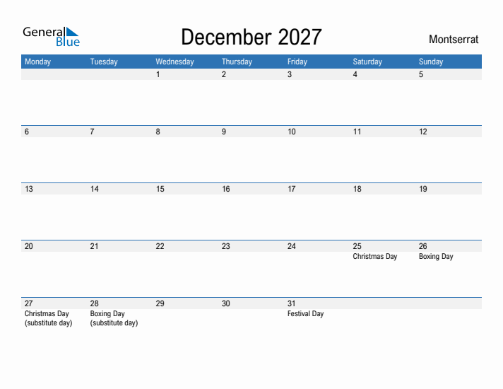 Fillable December 2027 Calendar