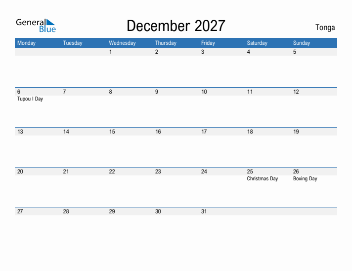 Fillable December 2027 Calendar